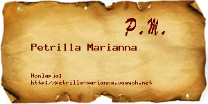 Petrilla Marianna névjegykártya